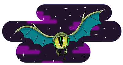 Fleye bat cyclops dragon fantasy halloween horror illustration illustrator monster spooky vector