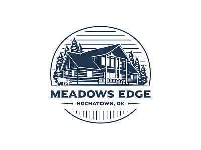 Meadows Edge adventure autumn beach branding cabin deer design fall forest hand lettering holiday illustration line art logo logo design monoline summer tshirt design vintage winter