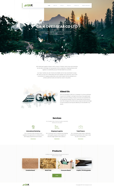 GAK Overseas - Business Website branding company design paper ui ux webdesign website