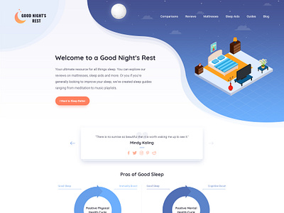 Good Night's Rest - Homepage branding company design gsn matteress product sleep company ui webdesign website