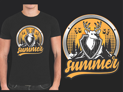 Hunting+summer t shirt design design graphic design illustration logo t shirt design typography vector