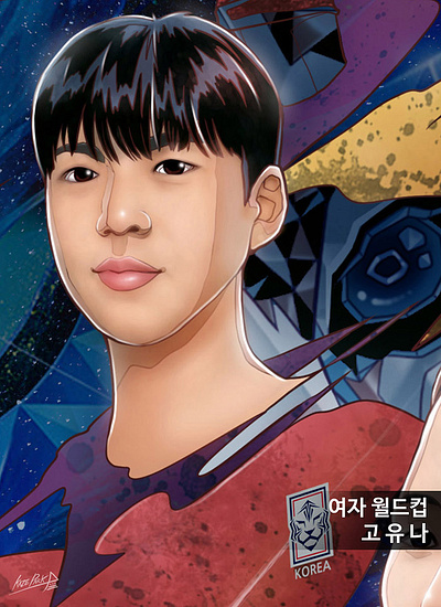 Korean Women's Football World Cup artwork - 고유나(Go Yu Na)선수 artwork design illustration illustrator kaze park korean 고유나 고유나 선수 여자축구선수 카제박 한국 선수 한국 스포츠 선수 한국 스포츠선수 한국 여자 축구 한국 여자선수 한국 축구선수 한국선수 한국스포츠 선수 한국여자축구 한국축구선수