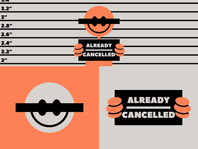 Already Cancelled Logo branding censor icon illustration logo mugshot prison sebm smile smiley vector