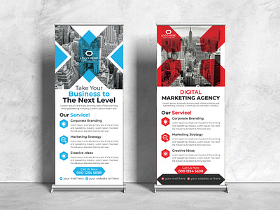 Corporate Modern Business Roll Up Banner Design advertisement banner branding business corporate creative design graphic design marketing marketing design minimal modern presentation professional retractable rollupbanner standeebanner stationery template xbanner