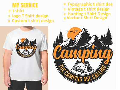 camping t shirt design design graphic design illustration logo t shirt design typography vector
