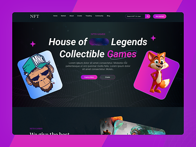 NFT Game Landing Page🐱‍🚀 airdrop blockchain design chain game crypto cryptocurrency design game game landing page game website landing page metaverse nft game nft games nft landing page online game play to earn ui ux web website