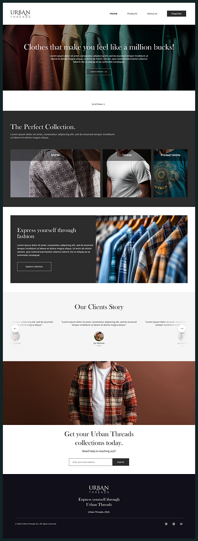 Clothing Brand Website Design ui