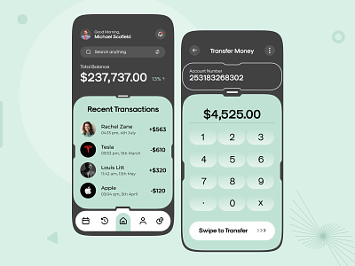 Finance Mobile App Design android banking clean dark theme design finance finance app finance mobile interface ios minimal mobile app mobile design ui ui design uiux user interface ux ux design uxui