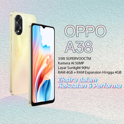 POST OPPO A38 WITH PASTER COLOUR brand brand post design handphone illustration iphone iphone 14 logo nokia ui