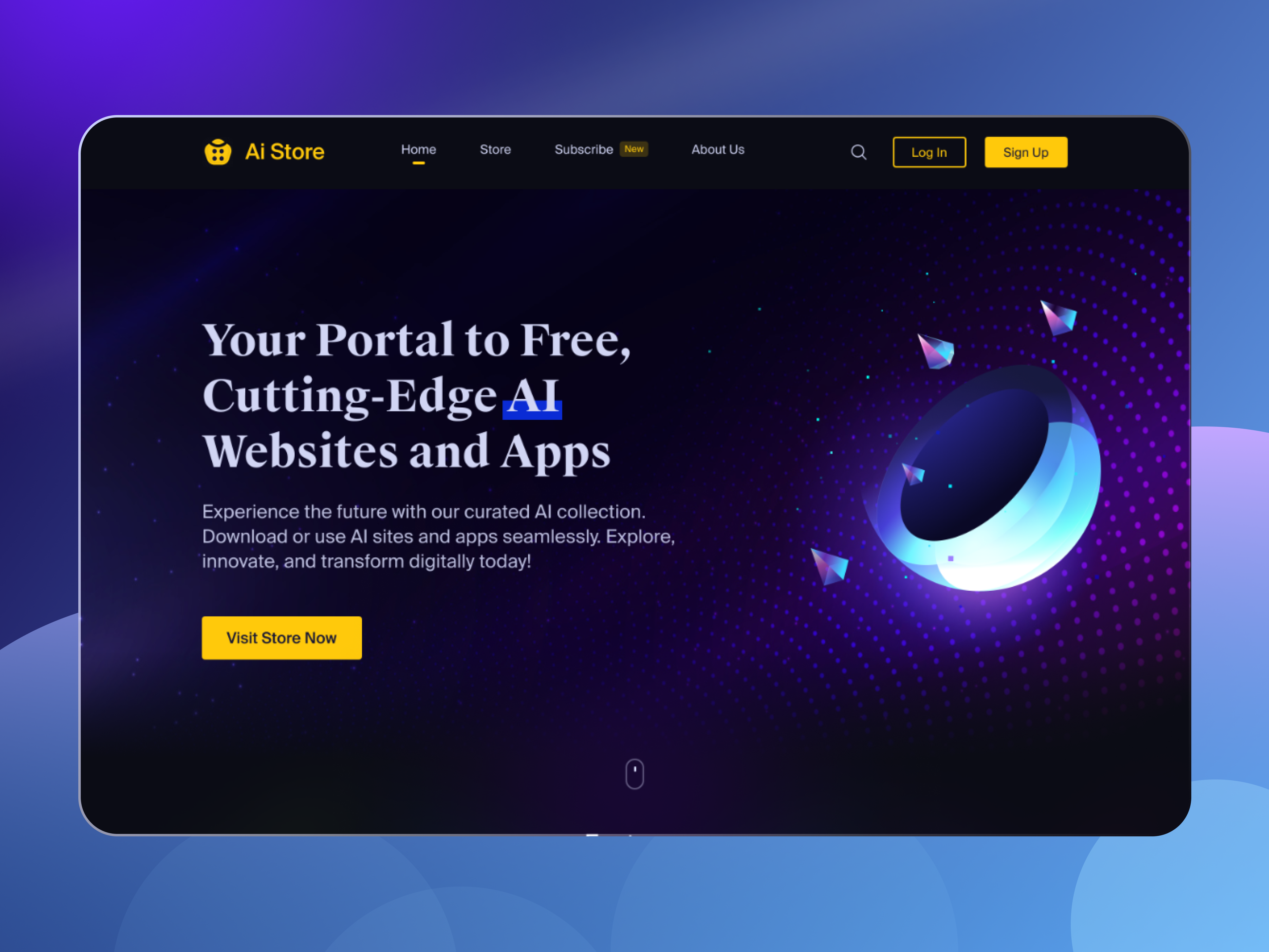 AI Store - AI Tools Collection Landing Page ai ai design ai landing page design ai tools ai tools design blockchain branding design graphic design hero home page land page landing page nft ui web 3.0 web design wow rakibul wowrakibul