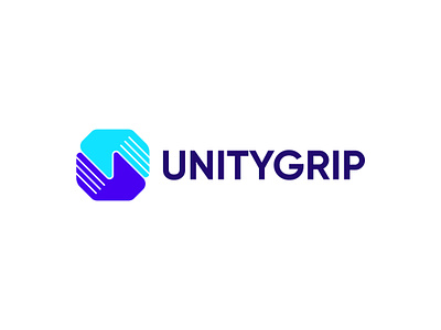 UnitiyGrip | Handshake, Hand branding creative grip hand handshake it logo deisgner logo maker modern saas simple softare tech technolgy ui unity unity logo