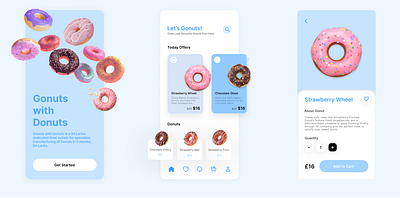 Donut Shop - UI/UX Food App Design app dresign donut shop donuts donuts shop food food app food app design foodgasm ui design uiux ux design