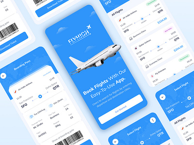 Flight Tickets Booking Mobile App branding dashboard design graphic design illustration logo mobile design mobileapp ui web design