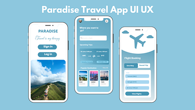 Paradise Travel App Design app app design design graphic design illustration paradise travel app design travel app design ui ui ux ui design ui designer user interface