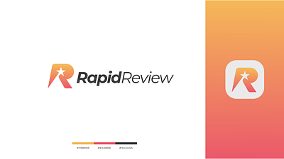 Rapid Review Logo branding concept design google gradient graphic design inspiration letter r logo map r star rapid ratings review saas software speed star vector