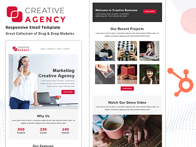 Creative Agency – HubSpot Email Newsletter Template creative agencies email template hubspot template responsive