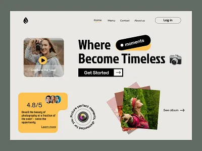 Photography Landing Page design homepage interface landing page minimal modern ui unique user interface ux uxui website websites
