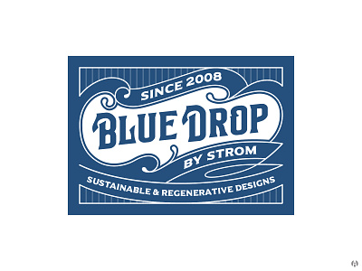 Blue Drop Badge Logo adventure badge beach branding decorative design emblem embroidery hand lettering holiday illustration jeans logo logo design ornament tshirt design vintage