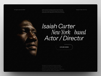 Isaiah Carter - Actor Portfolio Website actor branding design director graphic design landing page portfolio ui web design website