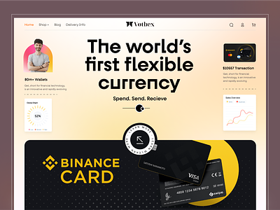 Binance Landing Page branding btc landing page crypto currency crypto dashboard crypto exchange crypto landing page crypto wallet cryptocoin cryptocurrency ethereum header modern trendy ui ux wallet landing page website