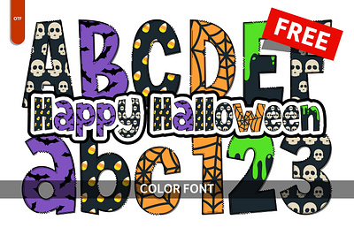Happy Halloween - Free Font branding color font colorful font creative font design font free graphic design halloween happy illustration svg