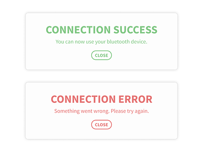Daily UI #011 - Flash Message bluetooth connection dailyui design error flash flash message message success try again ui