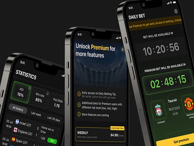 Sport Betting App app bet betting cyber sport dark football gambling mobile mobile app odds sport betting subscription ui ui kit