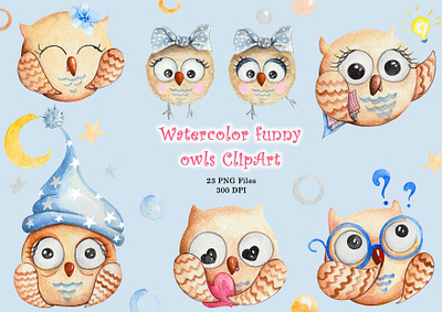 cute owls clipart nature