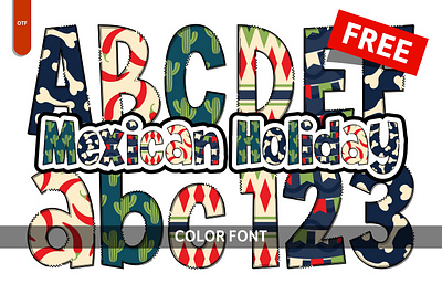 Mexican Holiday - Free Font branding color font colorful font creative font design font free graphic design holiday illustration mexican svg vector