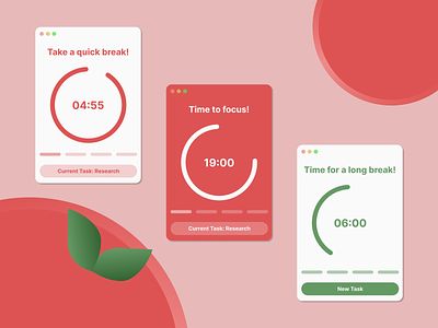 Daily UI #014 - Pomodoro Countdown Timer app countdown dailyui design graphic design pomodoro timer ui
