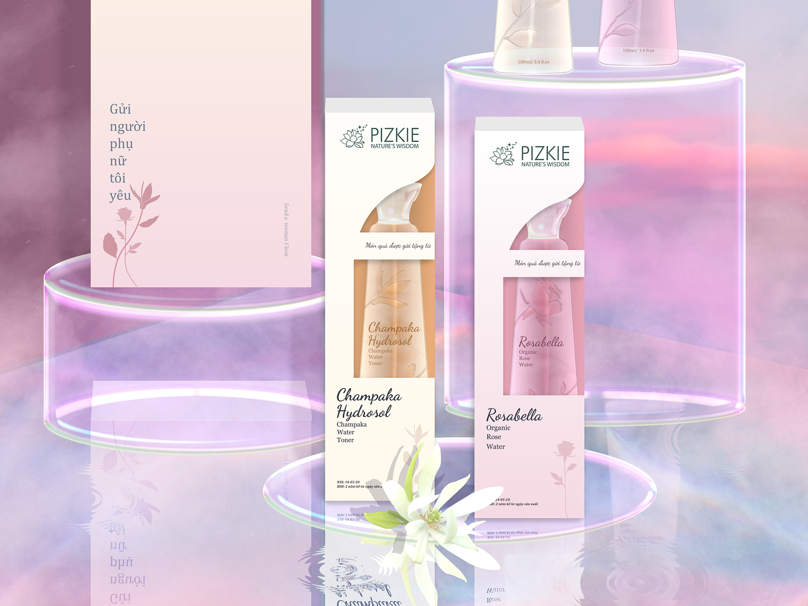 Cosmetic Packaging Design Set (Pizkie's Toner) by ltn_nhung on Dribbble