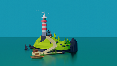 Low poly Lighthouse 3d blender lighthouse low poly