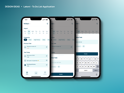 Lakoni, a To Do List App app design branding design figma high fidelity mobile design productive productive app to do list to do list app ui ux