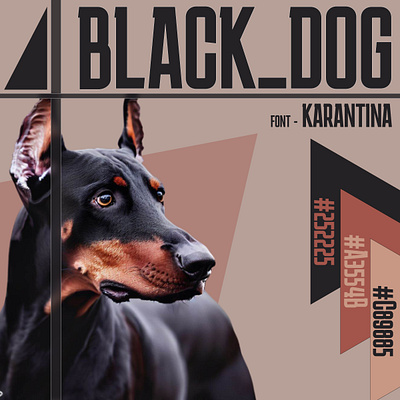 BLACK DOG #252225 252225 aesthetic ai assistive poster design ai image black black dog color palette dog illustration modern poster design poster design