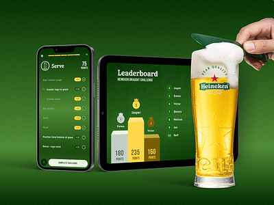 Heineken - Draught Competition App app beer heineken ios judge leaderboard mobile mobile app mobile ui tablet tablet app ui ux