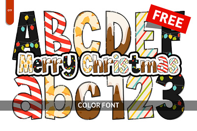 Merry Christmas - Free Font branding christmas color font colorful font creative font design font free graphic design illustration merry svg vector