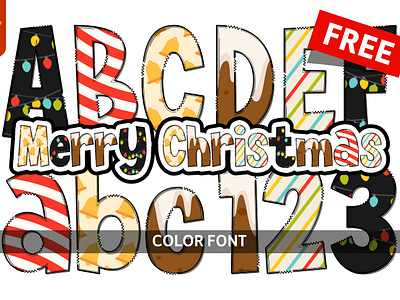 Merry Christmas - Free Font branding christmas color font colorful font creative font design font free graphic design illustration merry svg vector