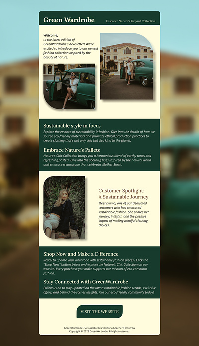 Green Wardrobe - Newsletter Design design figma junior newsletter