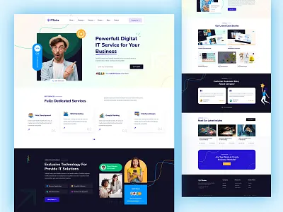 IT Solve - Digital Marketing Website Design agency website business website corporate landing page digital marketing template figma template landing page marketing template social media website design software website ui ux design web template website design