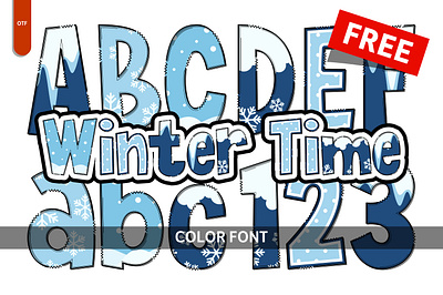 Winter Time - Free Font branding color font colorful font creative font design font free graphic design illustration svg time vector winter