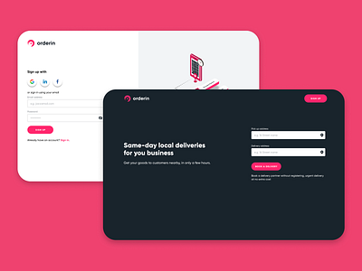 Orderin: Onboarding SaaS branding delivery design digital logistics onboarding orderin product design saas sign up software as a service ui ui design user experience user interface ux ux design ux research wireframes