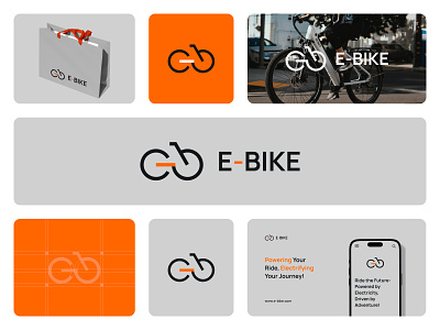 E-Bike Logo Brand Identity bike brand brand identity branding design electric graphic graphic design illustration logo power race rider speed sport symbol vector visual identity