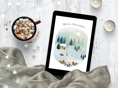 Christmas Digital Greeting Card Design christmas design digital illustration graphic design illustration