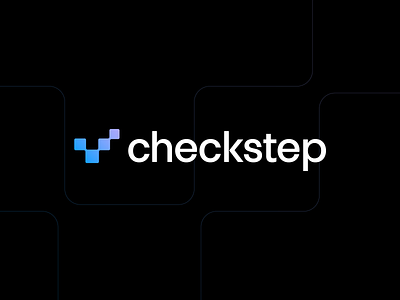 Checkstep – Logo Design ai brandforma branding check checkmark design graphic design logo logotype mark modern rounded squares stairs step tick