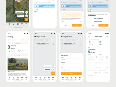 PastureMap - mobile app redesign vol. 2 app design clean app clean design clean mobile app cow design farmer figma green app iphone app manage app mobile mobile app plant ui ui design ux