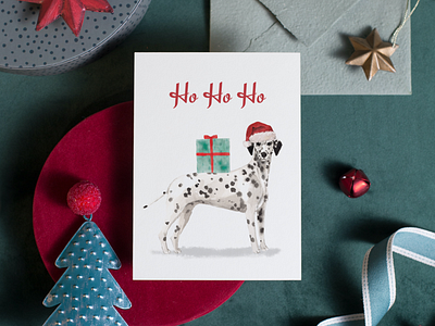 Christmas Digital Greeting Card Design christmas color palette dalmatian dog design digital illustration graphic design illustration