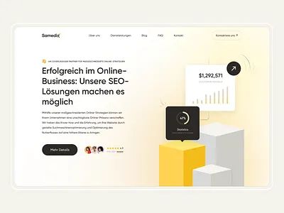 Samedix - SEO Company Website agency animation clean creative figma graphic home page illustration landing page light marketing minimal ui ui ux ux web web design website