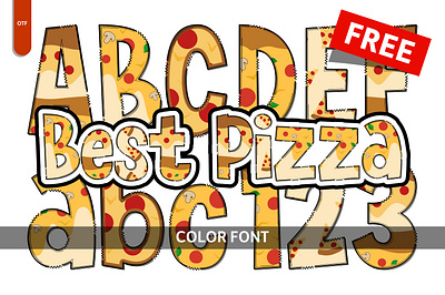 Best Pizza - Free Font best branding color font colorful font creative font design font free graphic design illustration pizza svg vector