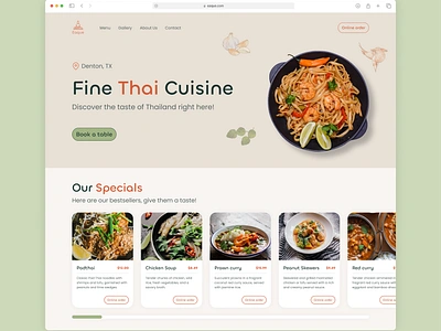 Thai restaurant website 2d asia design food graphic design restaurant thai restaurant thailand ui ux website