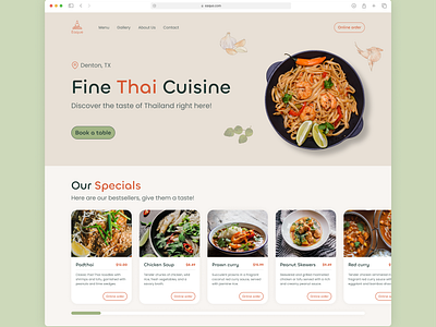 Thai restaurant website 2d asia design food graphic design restaurant thai restaurant thailand ui ux website